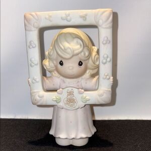 Precious Moments White and Cream Picture Frame Figurine